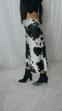 Load image into Gallery viewer, Cow Print Silk Skirt
